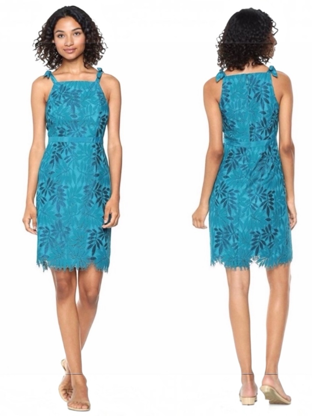 Lilly Pulitzer Kayleigh Shift Dress 0 Tidal Wave Teal Fern Gallery Lace Blue